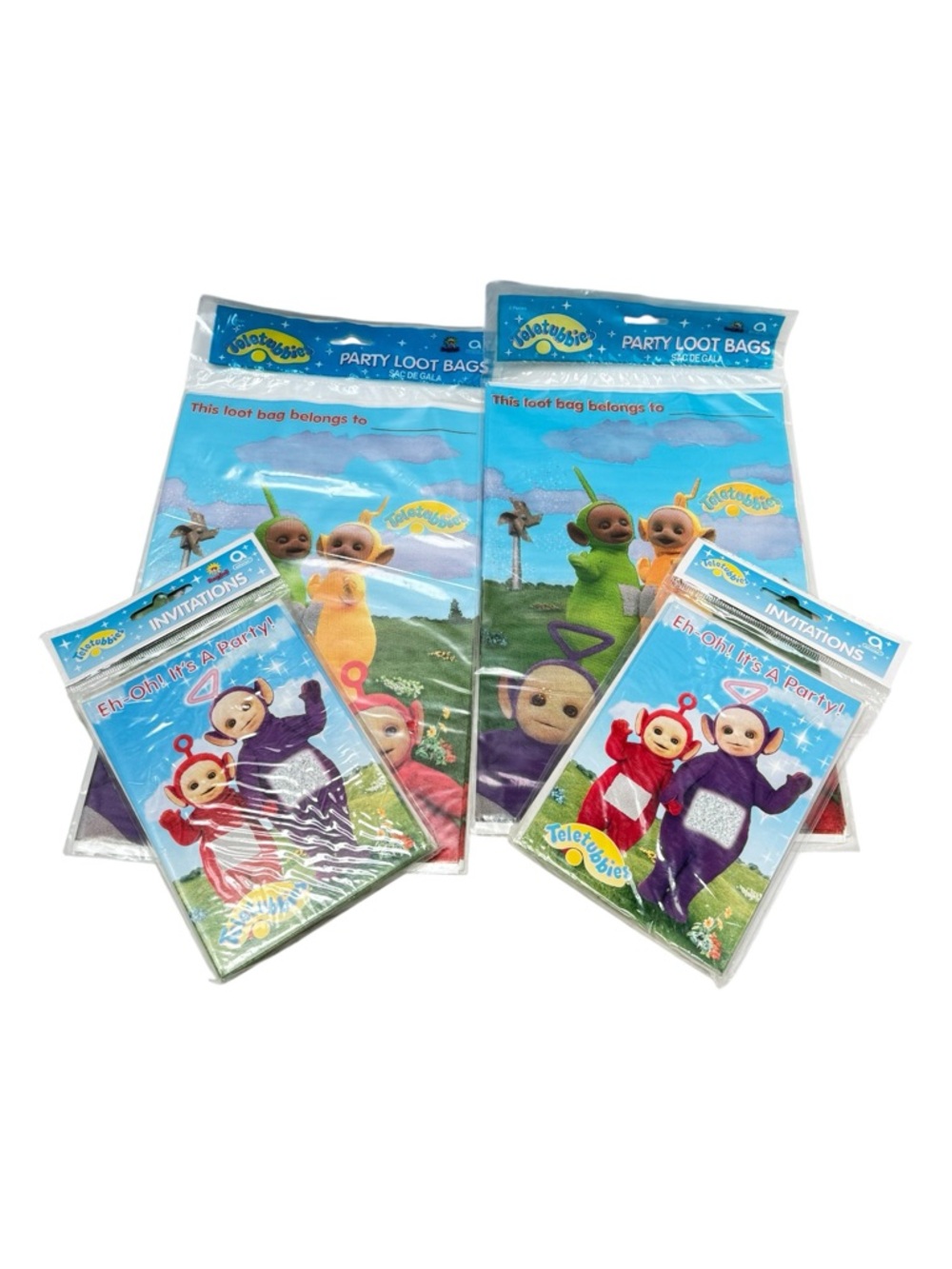 Teletubbies Party Loot Bags & Invitations Vintage Lot 4‎ Pacs 8 per Pac 1998 New